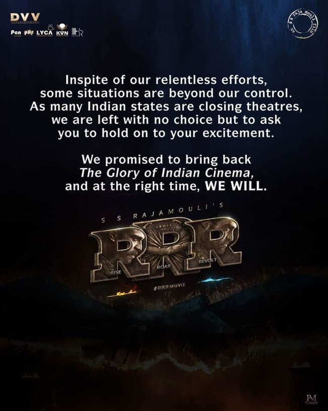 RRR Movie release postponed