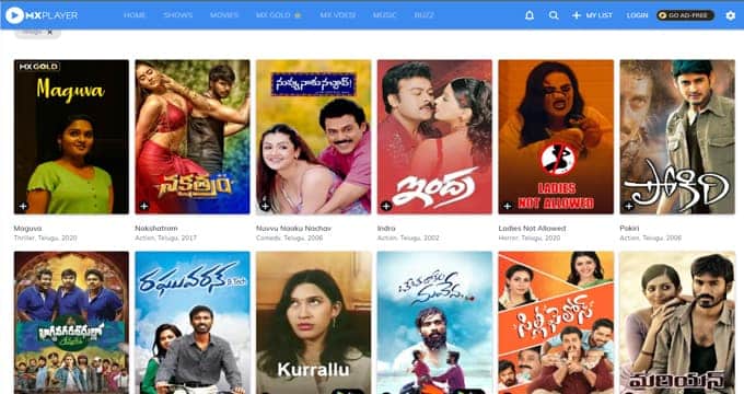 Mx Player - Best websites to Download Telugu Movies 2022