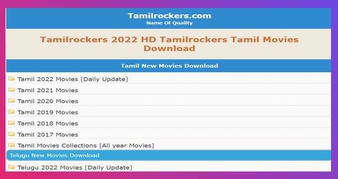 Tamilrockers - Best websites to Download Telugu Movies 2022